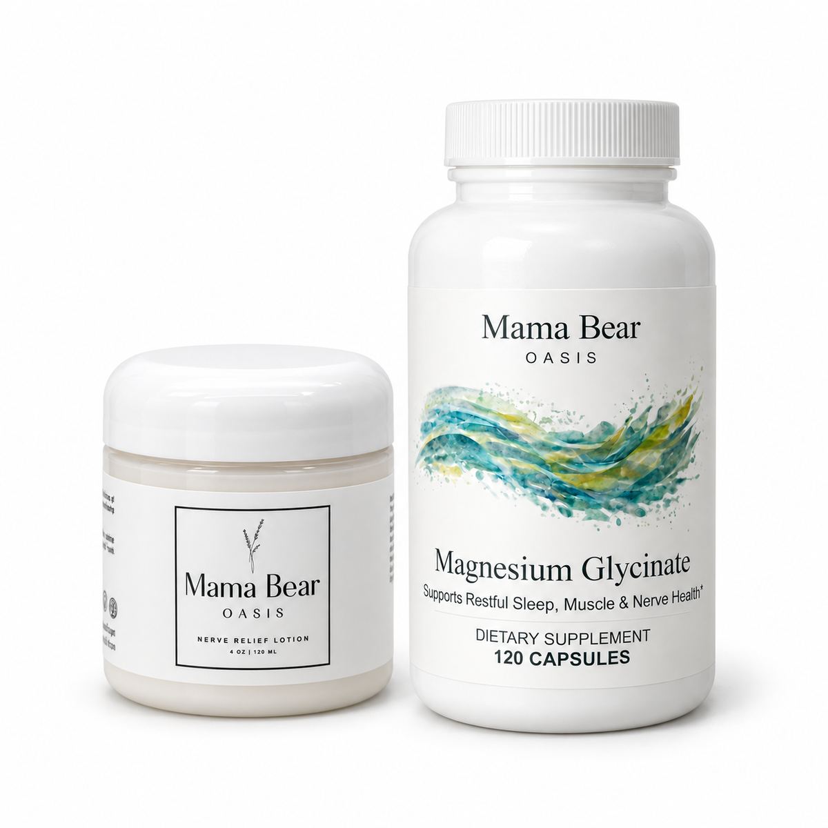 Nerve Relief Lotion jar with Magnesium Glycinate